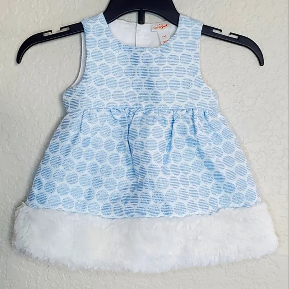 Cat & Jack | Dresses | Cat Jack Baby Girl Formal Winter Fur Trim Dress Size  2m | Poshmark